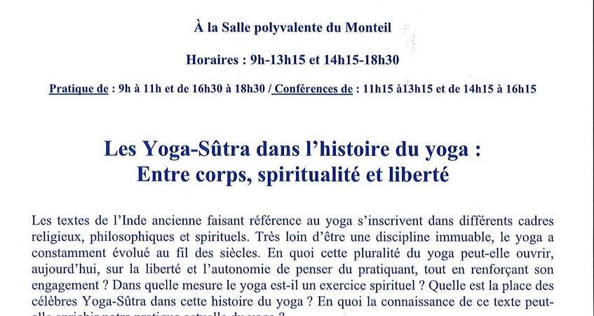 Conférences et Stage de Yoga