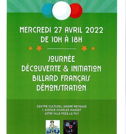 Journée découverte et initiation au billard français
