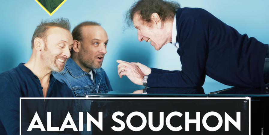 Alain Souchon accompagné de Ours et de Pierre Souchon.