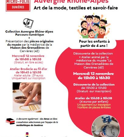 Ateliers broderie au fil d’or