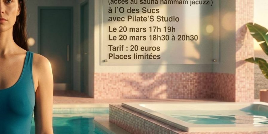 1h de Pilates suivie d’1h de détente au sauna, hammam et jacuzzi.