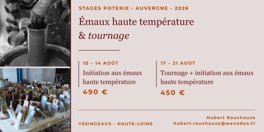 Stage de Poterie – Émaux haute température et tournage