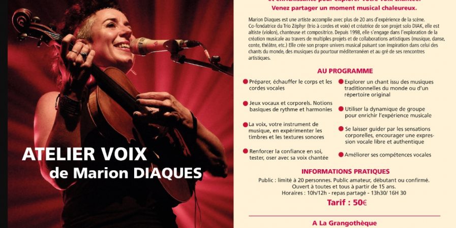 Stage de chant avec Marion Diaques