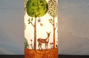 lampe art du papier japonais découpé