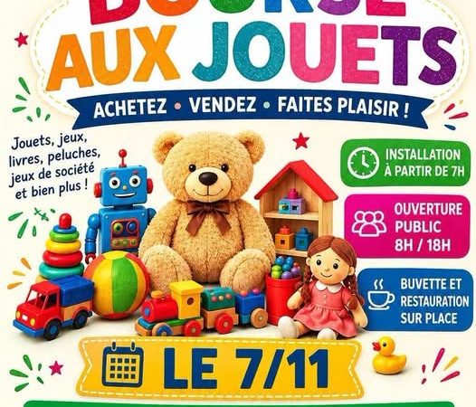 Bourse aux Jouets, livres, peluches…